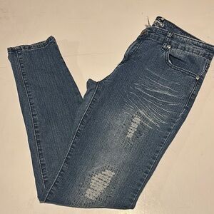 Kaba Low Rise Women's Distressed Blue Jeans